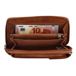 “Beagles Maspalomas mobiltaske cognac – indvendigt rum med kort- og mntlomme”