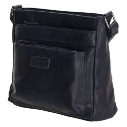 Navy Beagles Murcia skuldertaske vist skrt forfra med synlig struktur.