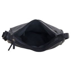 Indvendigt hovedrum i navy Beagles Murcia skuldertaske med lynlsbning.