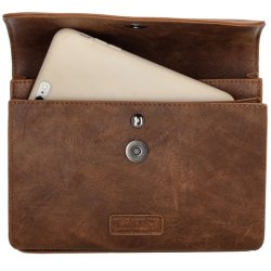 Beagles Murcia brun skuldertaske med mobiltelefon i lomme