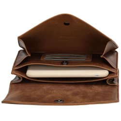 Indvendige rum og kortholdere i Beagles Murcia brun skuldertaske