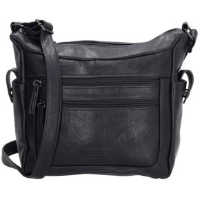 Beagles Murcia skuldertaske mrkebl forfra med lynlslommer