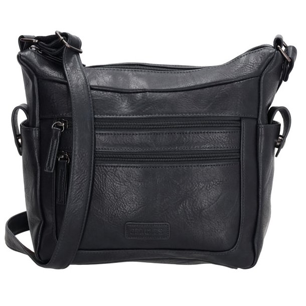 Beagles Murcia skuldertaske mrkebl forfra med lynlslommer