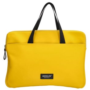 Beagles Originals gul vandafvisende computertaske forfra