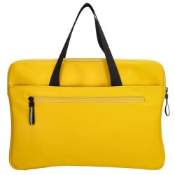 Beagles Originals gul computertaske set bagfra med lynlslomme