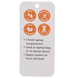 Info-tag for Beagles Originals computertaske 13,3tommer