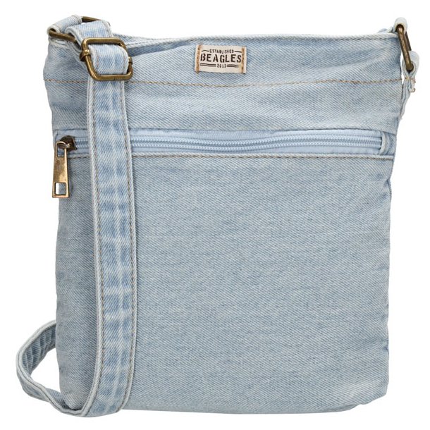 beagles tejeda skuldertaske lys denim forside