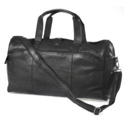 Bon Go�t rejsetaske 52 cm i sort l�der &ndash; forside