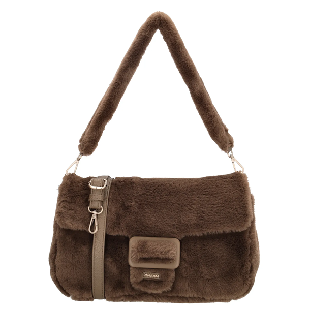 Charm London Alaska skuldertaske brun forside