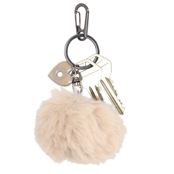 Charm London Buckingham nglering beige med fluffy pompon