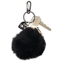 Charm London Buckingham nglering sort med bld kunstpels og ngler