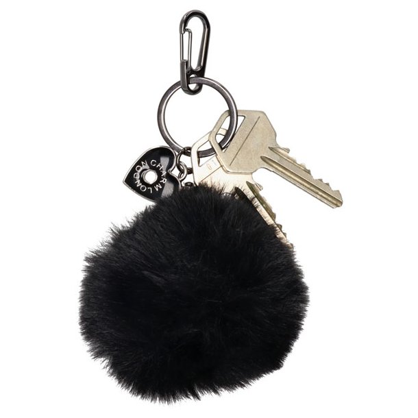 Charm London Buckingham nglering sort med bld kunstpels og ngler