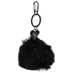 Charm London Buckingham keyring i sort kunstpels