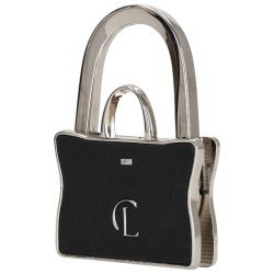 Charm London taskeholder sort i metal – sidevinkel