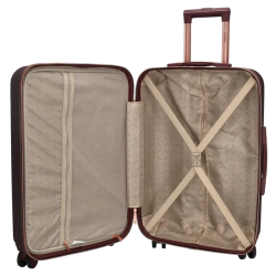 Charm London Honey kuffert bordeaux &ndash; �ben indvendig opbevaring