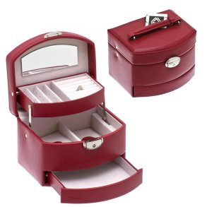 Rdt Davidts smykkeskrin bent med spejl og rum