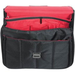 Davidts dokumentmappe sort 15 tommer bnet med rdt foer