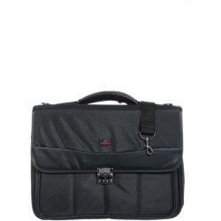 Forside af Davidts dokumentmappe sort 15 tommer med ls og skulderrem