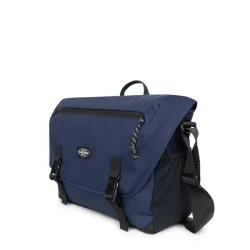 Eastpak Courier Pro skuldertaske navy set skr�t forfra med klaplukning
