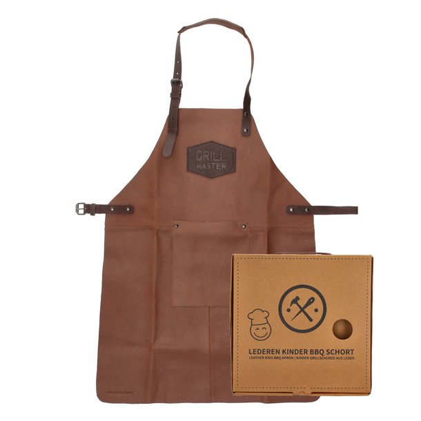 “Brne BBQ lderforklde i cognac fra Hide & Stitches med gaveske”