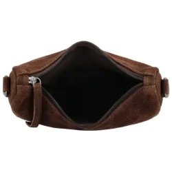 Hide & Stitches Brazos skuldertaske brun ruskind med �bent hovedrum