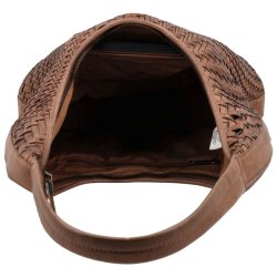 Indvendigt rum med lommeopdeling i brun skuldertaske fra Hide & Stitches