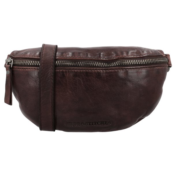 Mrkebrun Hide & Stitches bltetaske set forfra