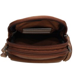 Indvendig kortholder i cognac phone bag fra Hide & Stitches