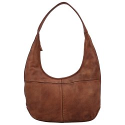 Cognacfarvet Hide & Stitches skuldertaske set forfra