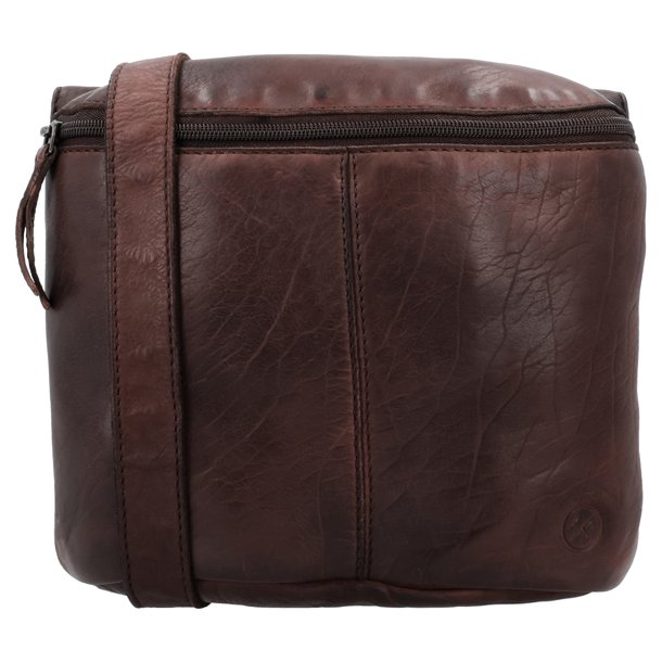 Hide & Stitches Paint Rock crossbody taske mrkebrun – front