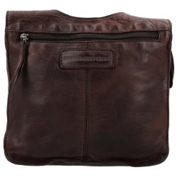 Hide & Stitches crossbody taske mrkebrun – bagside med lynlslomme