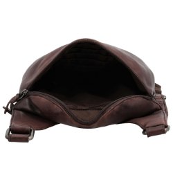 Indvendigt rum i mrkebrun crossbody taske – lynlsbning oppefra