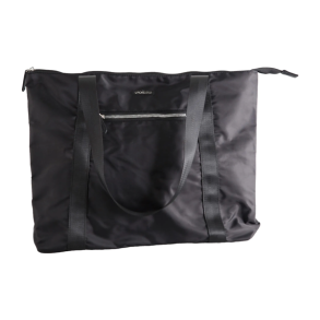 Lycke Happy Shopper sort taske med lynlslukning og lange skulderstropper