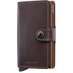 Secrid Miniwallet Original Chocolate – frontvisning i brunt lder