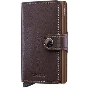 Secrid Miniwallet Original Chocolate – frontvisning i brunt lder