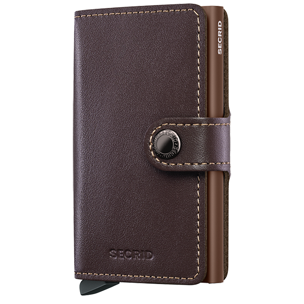 Secrid Miniwallet Original Chocolate – frontvisning i brunt lder