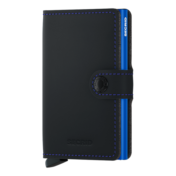 Secrid Slimwallet Matte Black & Blue kortholder forside