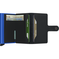Secrid Slimwallet Black/Blue indvendigt med sedler og kort