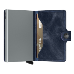 Secrid Miniwallet Vintage Blue – bnet med kort
