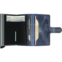 Secrid Miniwallet Vintage Blue – indvendig med sedler og kort