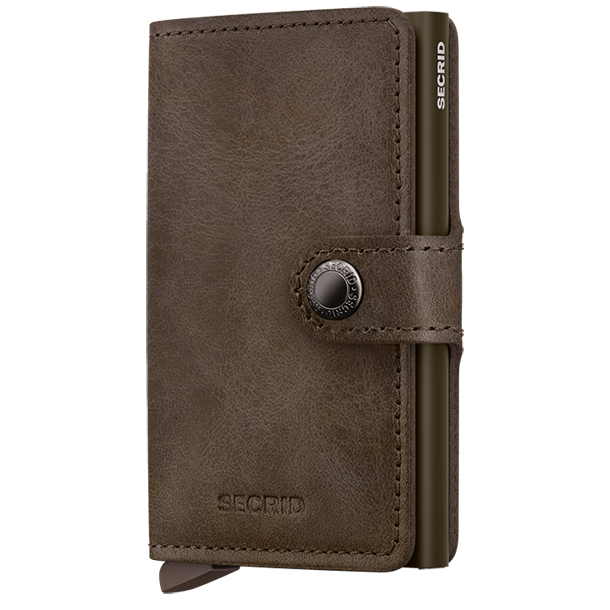 Secrid Miniwallet Vintage Oak brun l�derpung med Cardprotector
