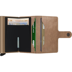 Secrid Miniwallet Vintage Taupe – ben med kort og sedler