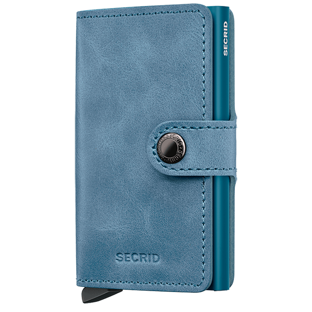 Secrid Miniwallet Vintage Teal bl�gr�n l�derpung med Cardprotector