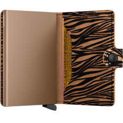 Secrid Miniwallet Zebra Beige �ben med RFID-beskyttet Cardprotector og kortlomme
