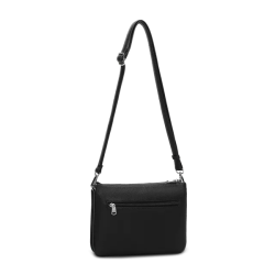 Bagside af Puccini crossover taske i sort med lynlslomme