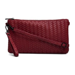 Rosemunde RBRemi medium clutch cranberry forside med flettet design