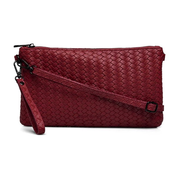 Rosemunde RBRemi medium clutch cranberry forside med flettet design