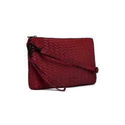 Rosemunde RBRemi medium clutch cranberry set fra siden med aftagelig rem