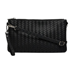 Rosemunde RBRemi Medium Clutch sort – front med flettet mnster