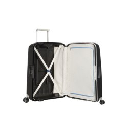 ben Samsonite S'Cure 75 cm sort med krydsremme og stor lynlslomme.